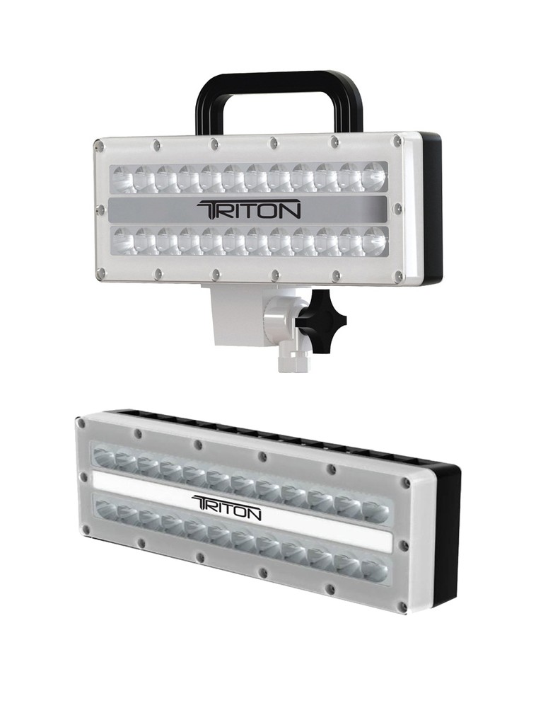 Lumitec Triton Pole Mount (top) and Surface mount (bottom) Floodlights © Stephen Milne